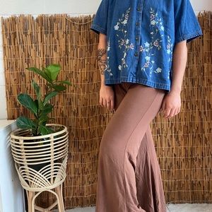 Embroidered Denim Top 🐻